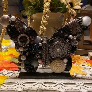 Handmade Wooden Butterfly Embellishments With Jewelry